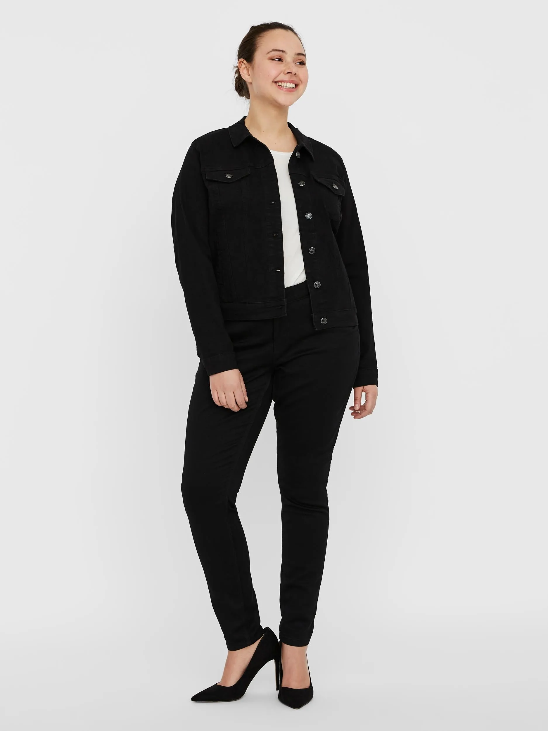 Vero Moda Curve Black Denim Jacket