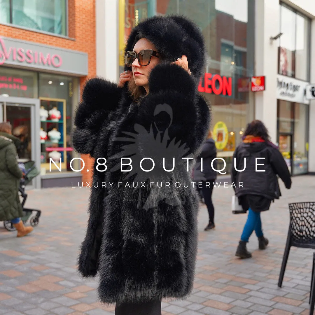 Vienna Hooded Long Faux Fur Coat