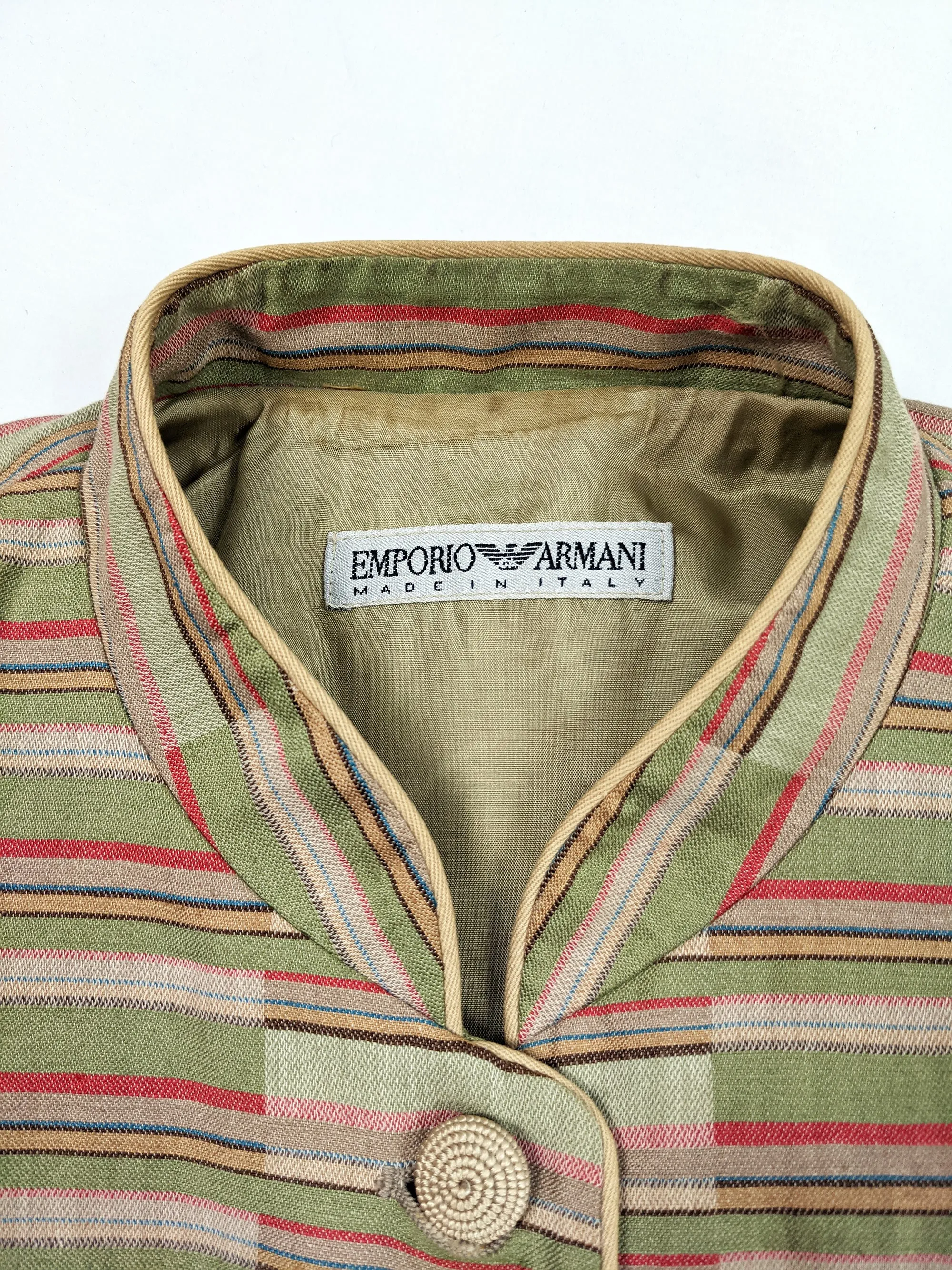 Vintage Womens Nehru Collar Linen Jacket, S/S 1994