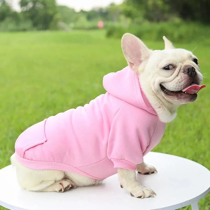 Warm Winter Cute Hoodie Fleece Jacket for Small to Medium Pets