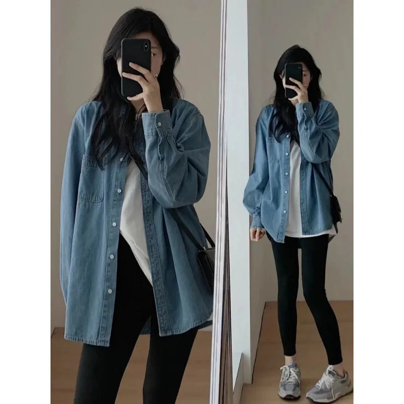 Wenkouban social worker outfits Shirt Coat for Women Korean Style Design Sense Niche Loose Casual Shirt