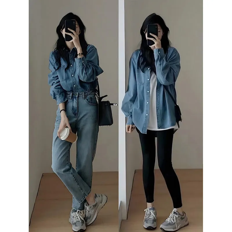 Wenkouban social worker outfits Shirt Coat for Women Korean Style Design Sense Niche Loose Casual Shirt