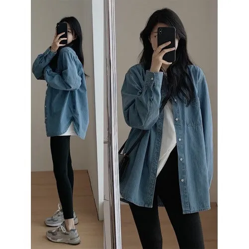 Wenkouban social worker outfits Shirt Coat for Women Korean Style Design Sense Niche Loose Casual Shirt