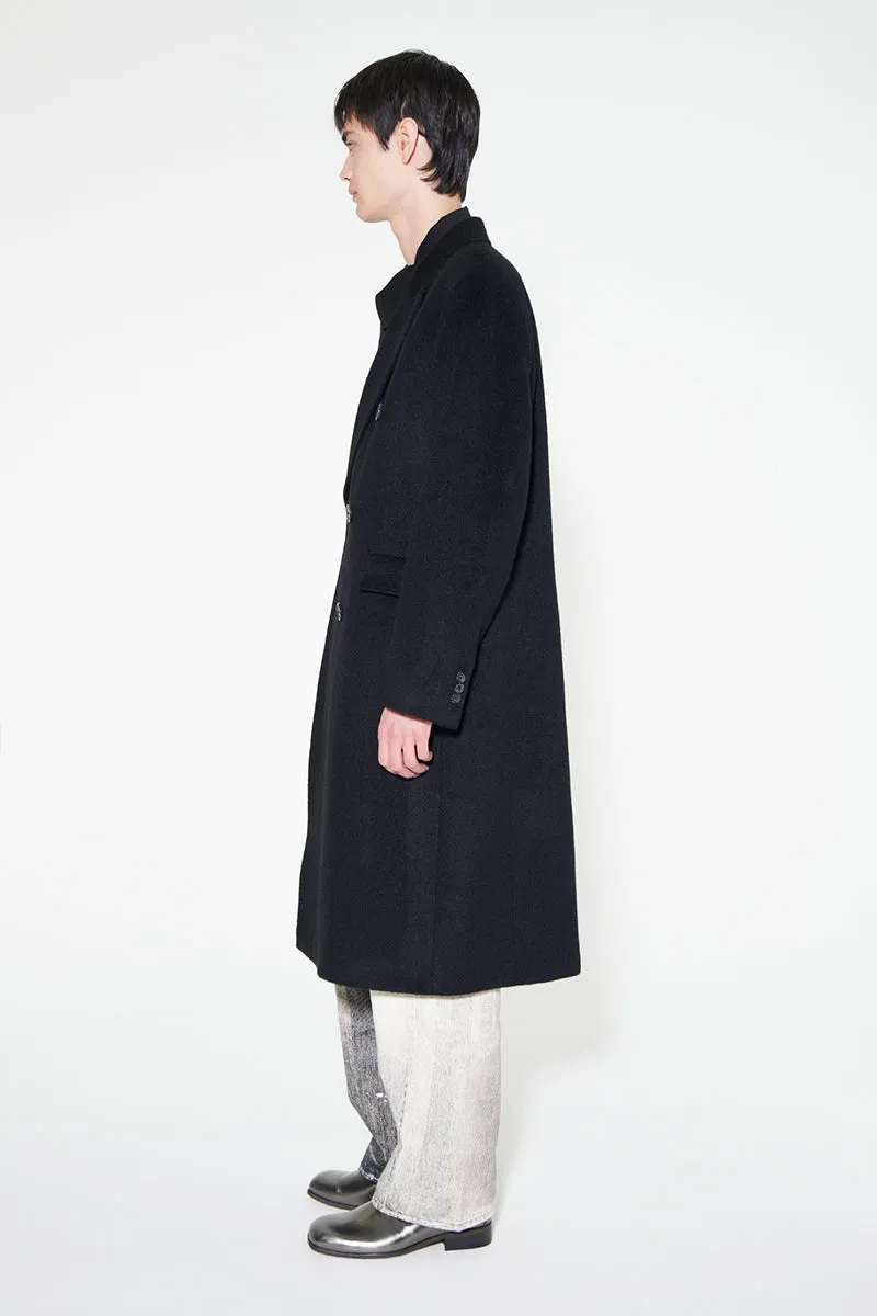 Whale Coat - Black Hairy Wool