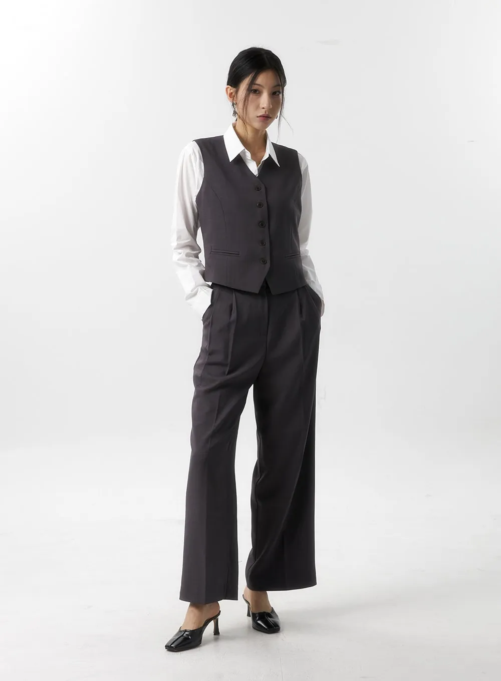 Wide Fit Tailored Pants IS315