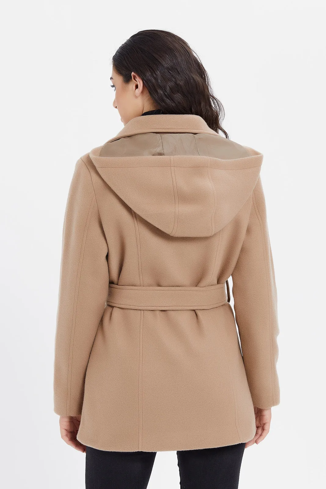 Women Brown Hooded Coat