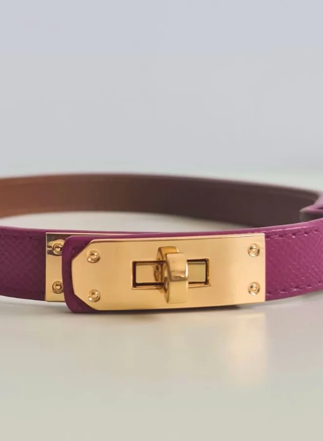 Women's Skinny Leather Belt Thin Waist Belts with Metal Buckle