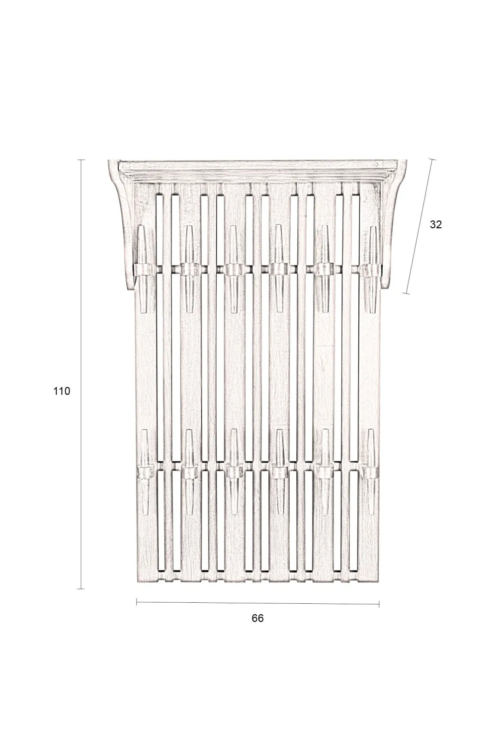 Wooden Wall Coat Rack With Shelf | Dutchbone Jakub