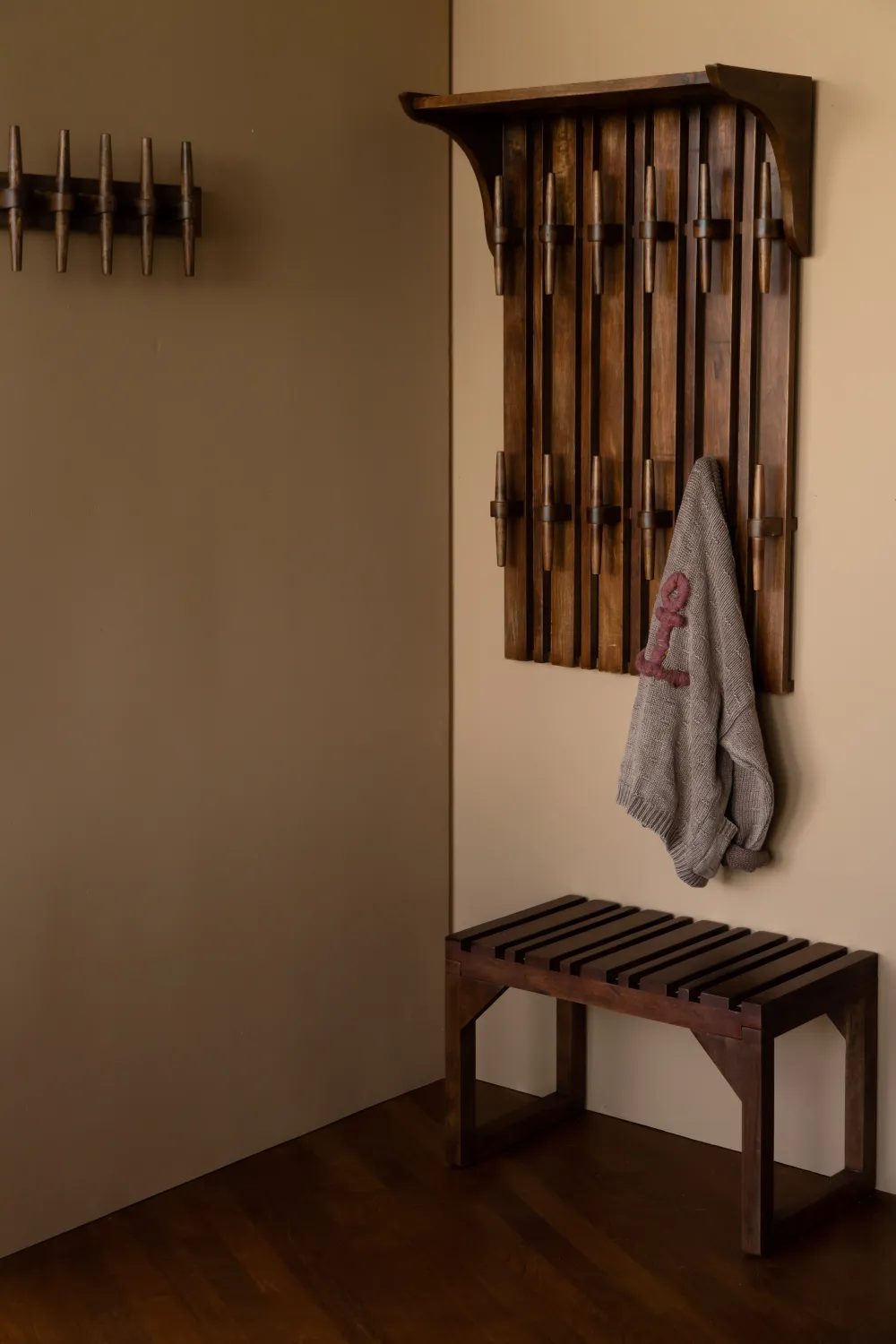 Wooden Wall Coat Rack With Shelf | Dutchbone Jakub