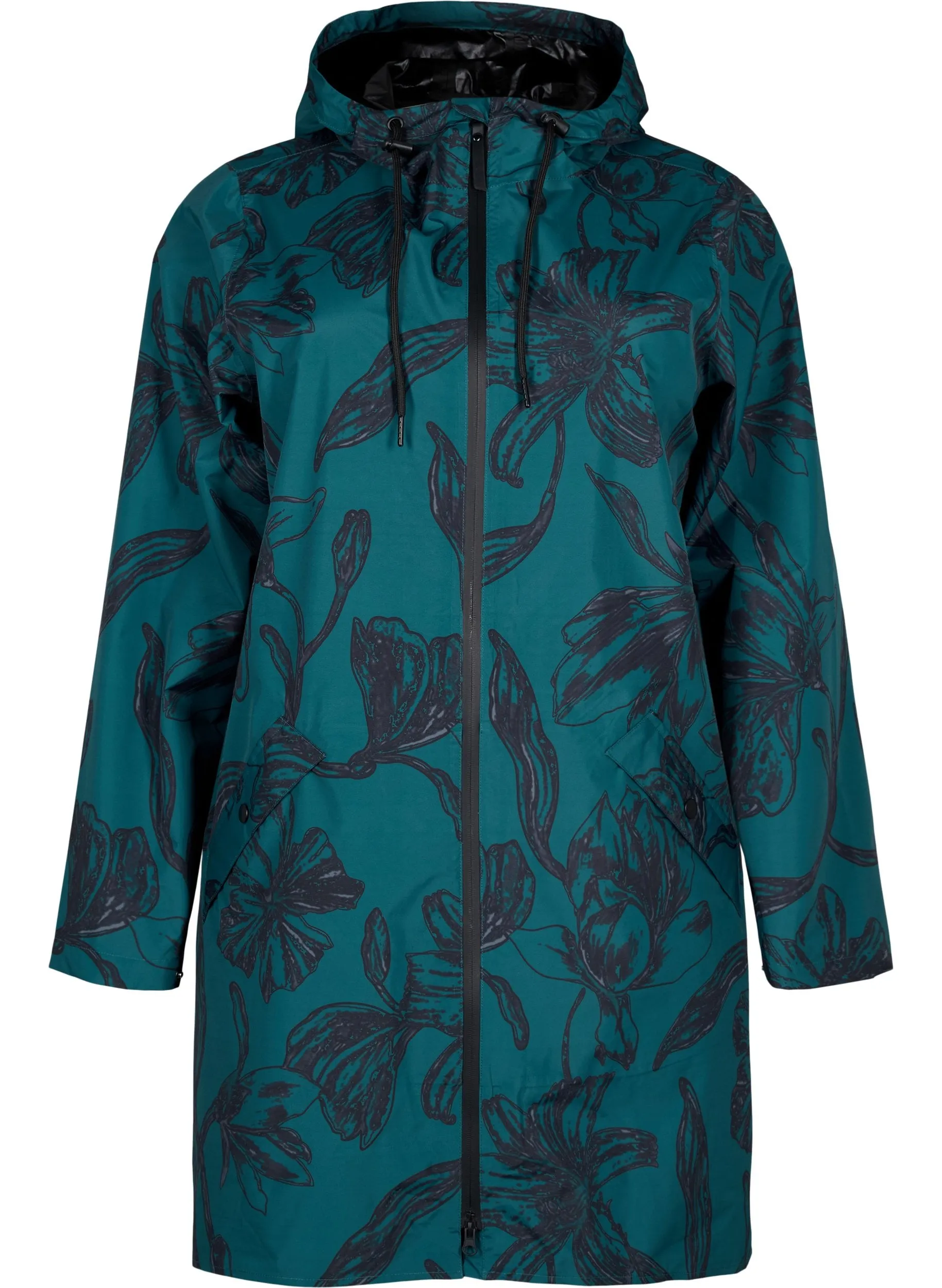 Zizzi Lara Rain Jacket in Teal